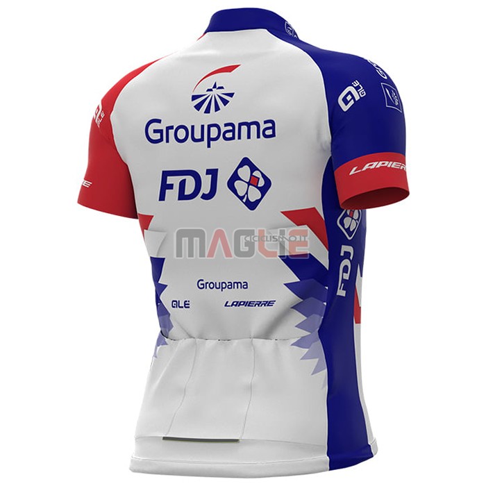 Maglia Groupama-FDJManica Corta 2021 Rosso Blu